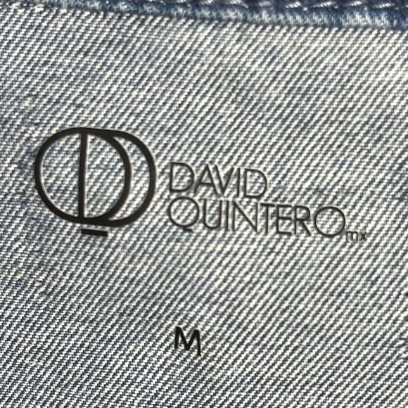 Denim Button Down Shirt Long Sleeve Bad Choices Make Good Stories Western Sz M - Picture 6 of 10